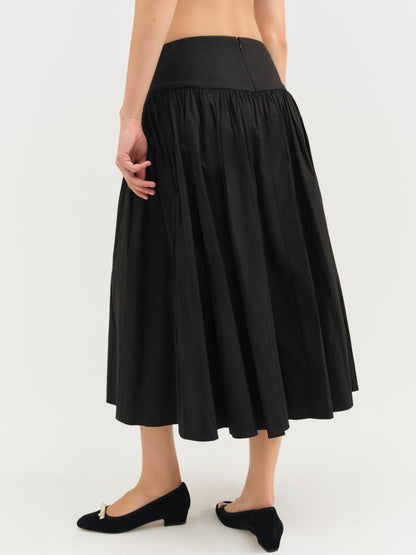 For Love & Lemons Helena Poplin Midi Skirt