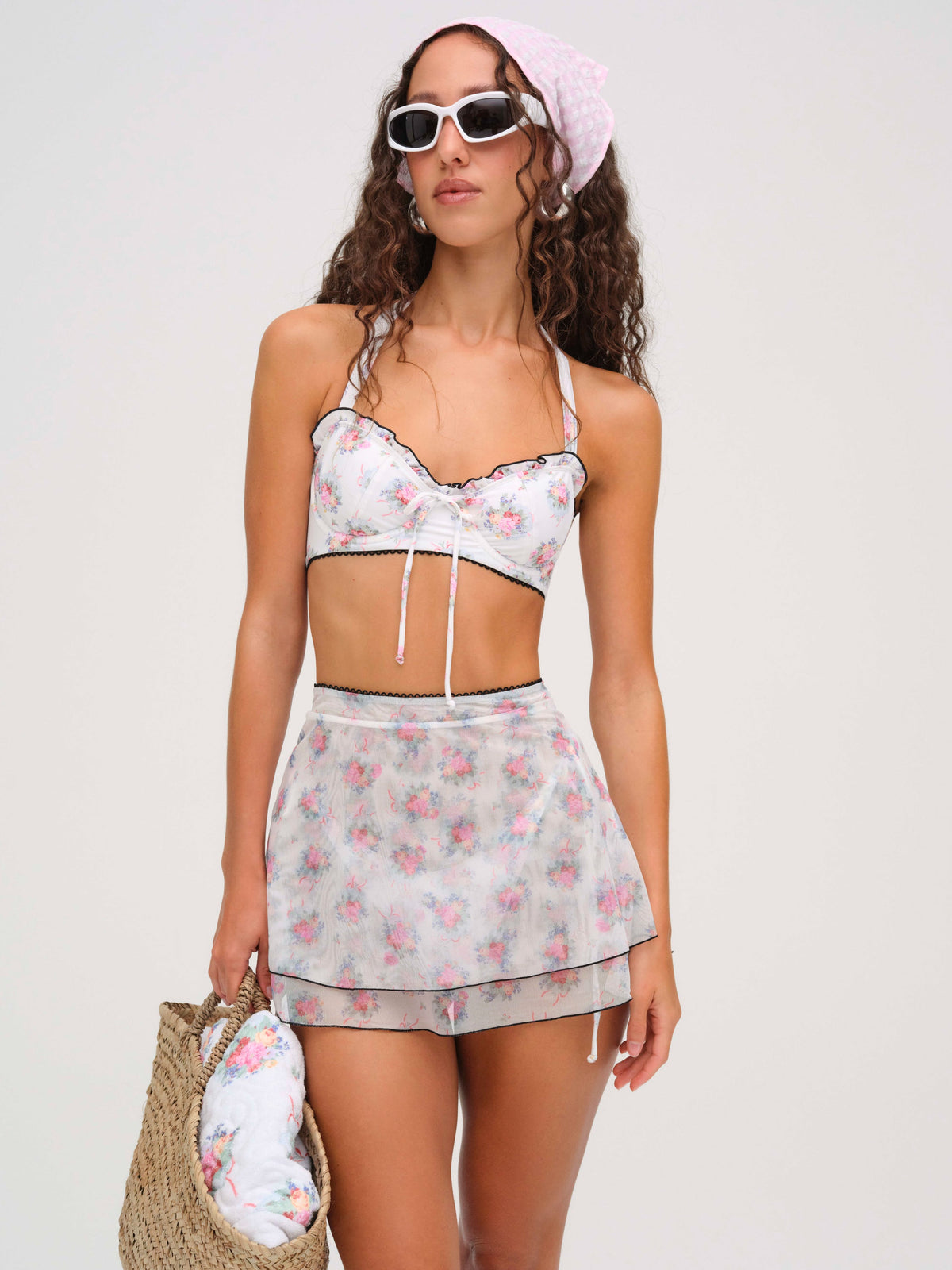 For Love & Lemons Cordelia Mesh Skirt