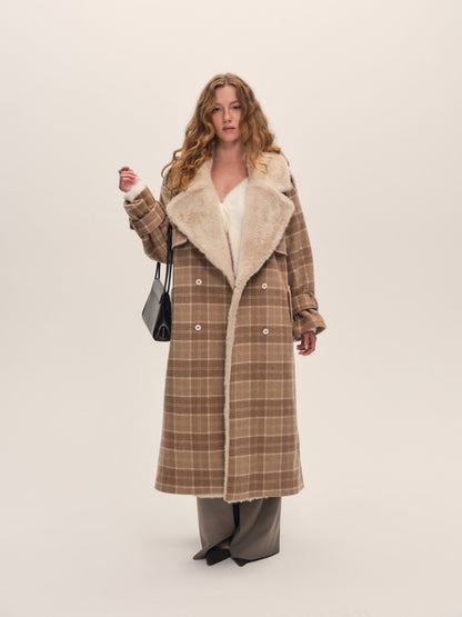 For Love & Lemons Poet Plaid Oversized Coat