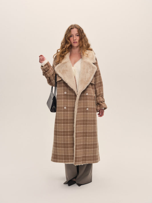 For Love & Lemons Poet Plaid Oversized Coat