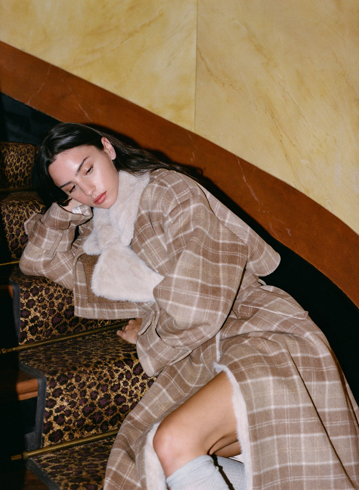 For Love & Lemons Poet Plaid Oversized Coat