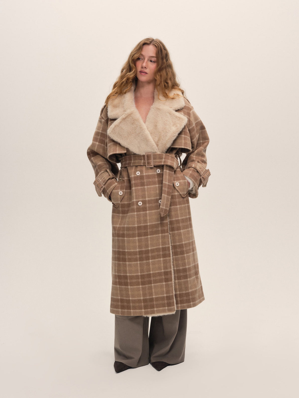 For Love & Lemons Poet Plaid Oversized Coat