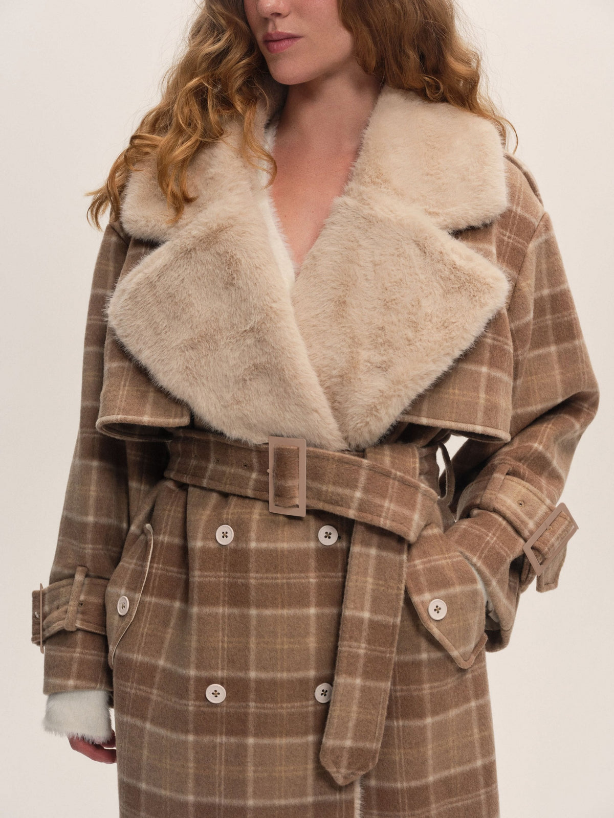 For Love & Lemons Poet Plaid Oversized Coat