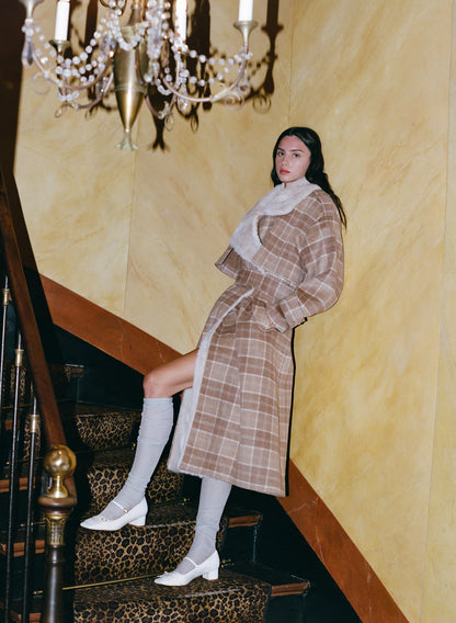 For Love & Lemons Poet Plaid Oversized Coat
