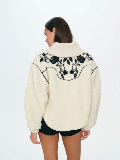 For Love & Lemons Western Floral Sherpa