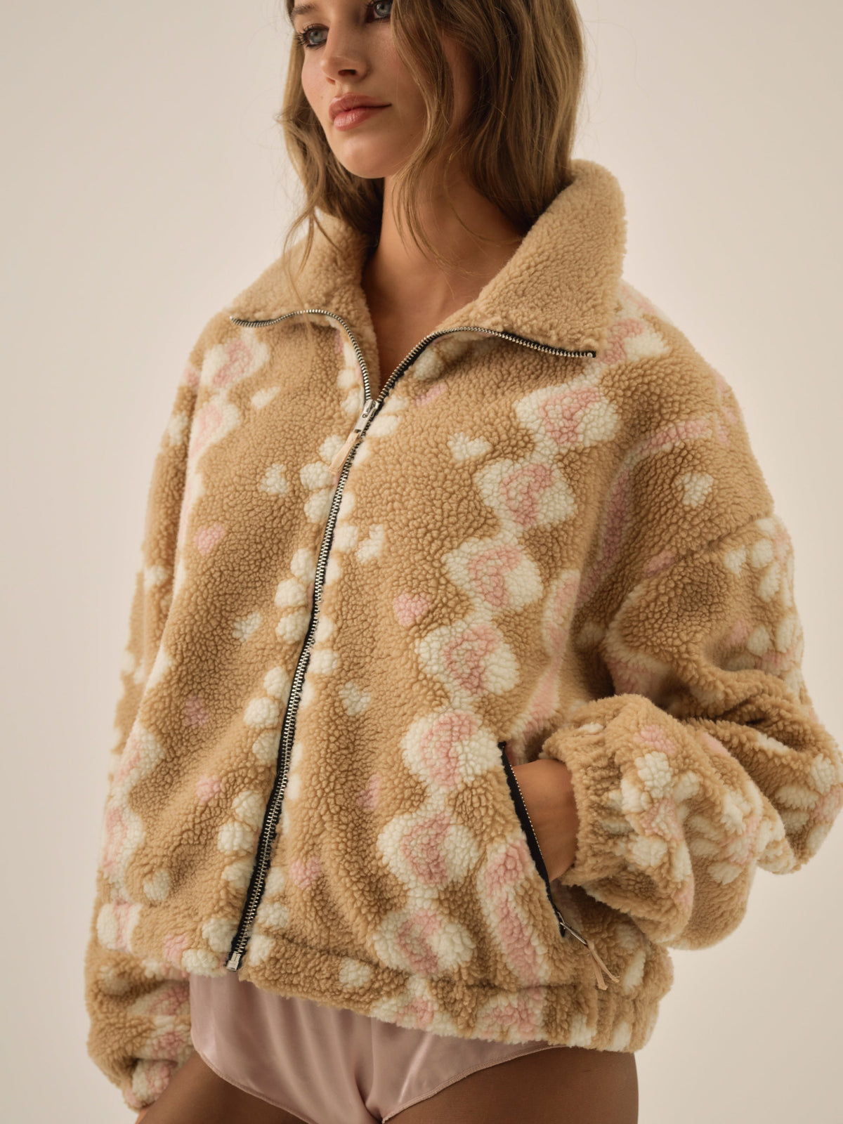 For Love & Lemons Betty Sherpa Zip Up