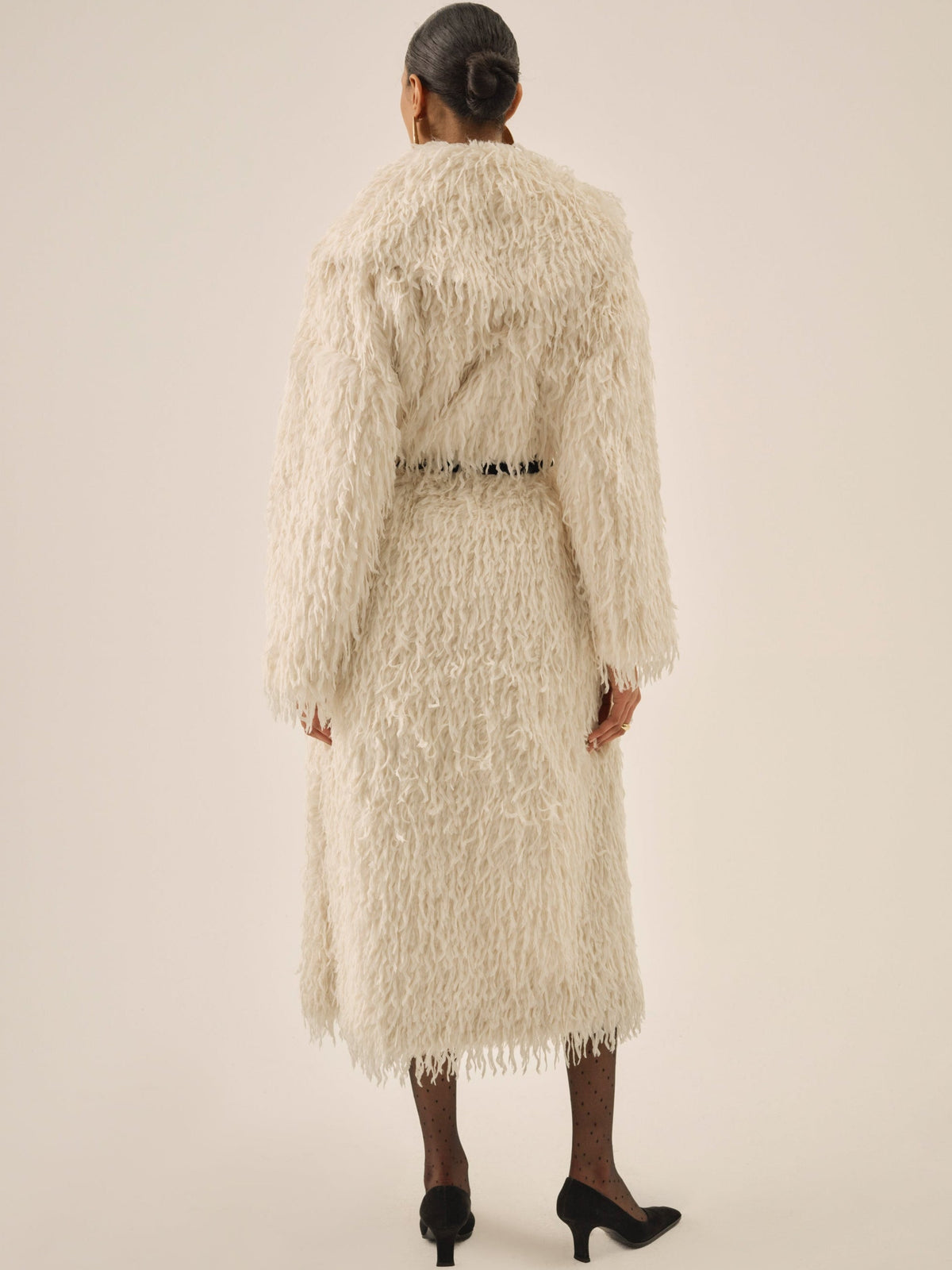 For Love & Lemons Ruffle Faux Feather Coat