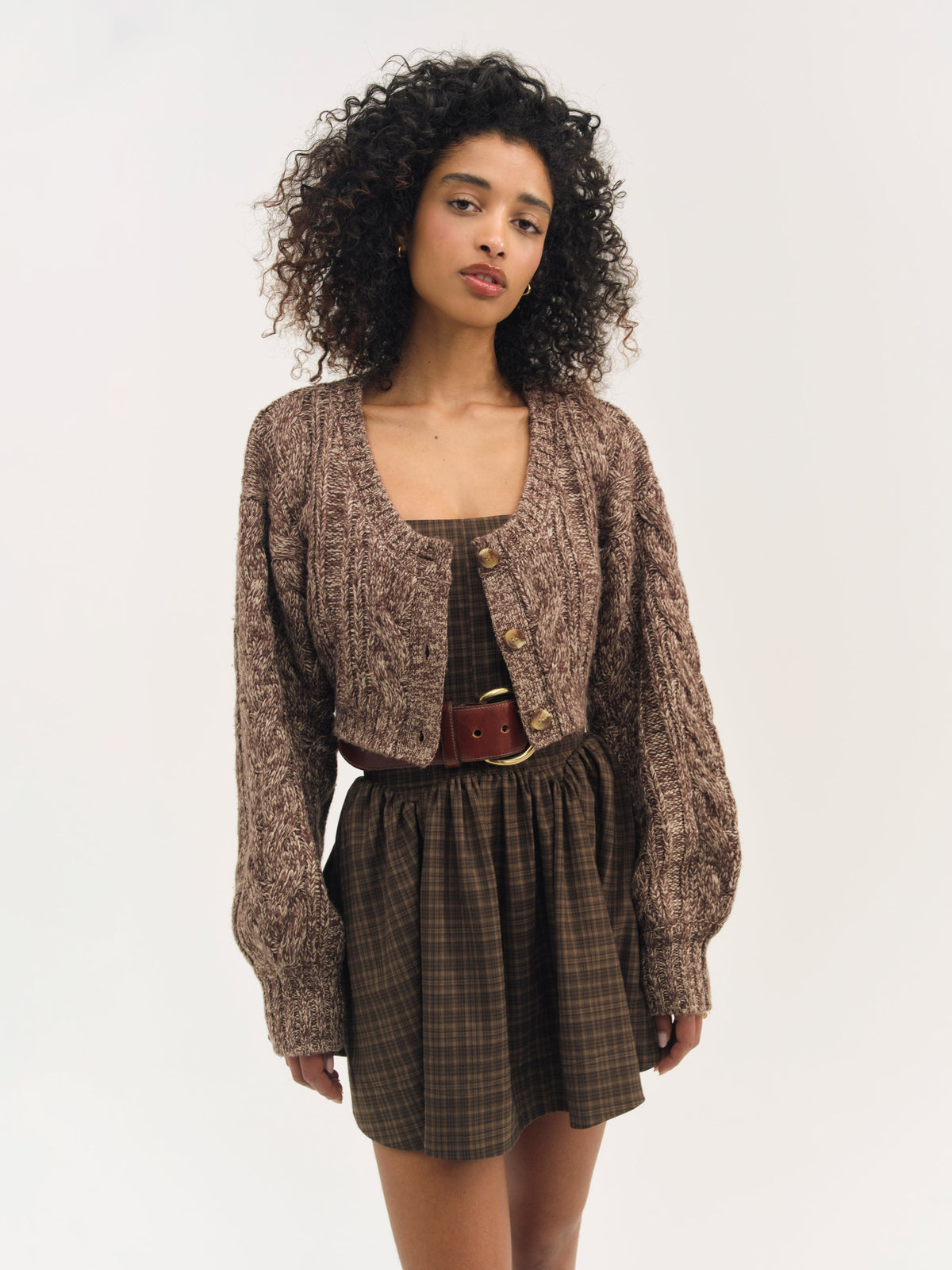 For Love & Lemons Nathalie Knit Cropped Cardigan