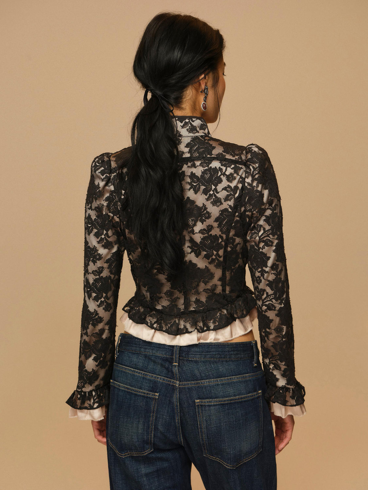 For Love & Lemons Victorian Lace Military Jacket