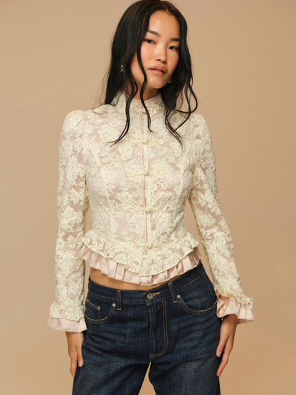 For Love & Lemons Victorian Lace Military Jacket