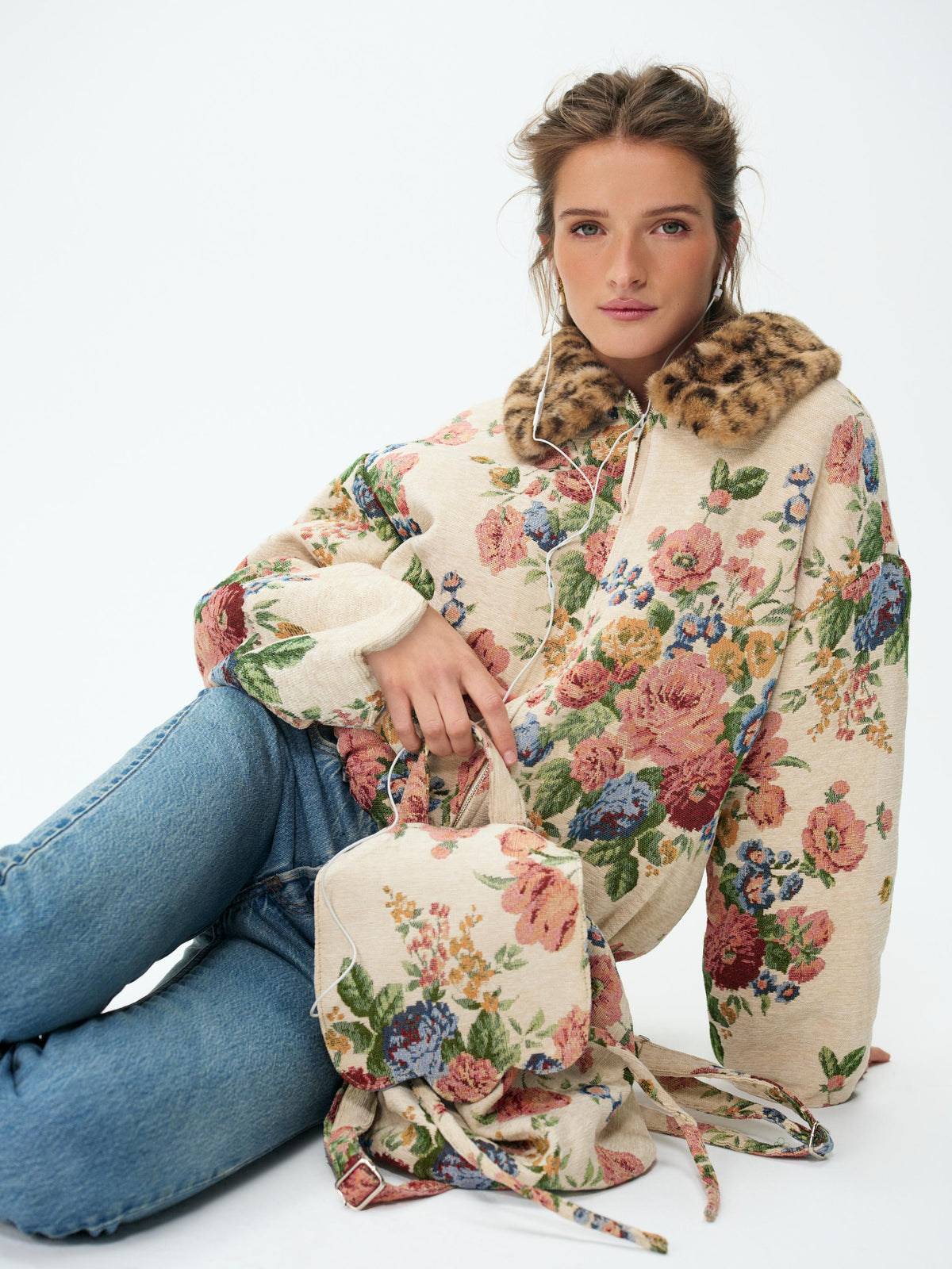 For Love & Lemons Betsy Floral Backpack