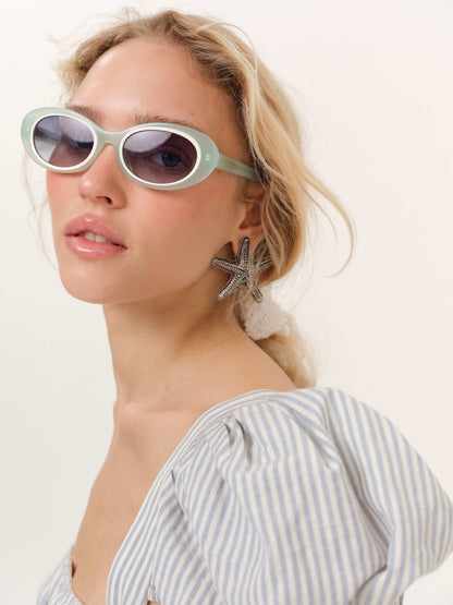 For Love & Lemons Sabrina Oval Sunglasses