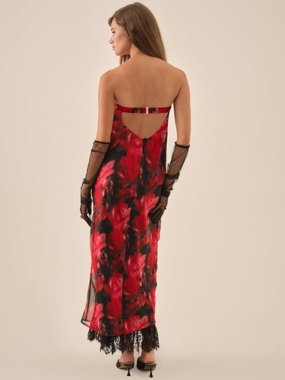 For Love & Lemons Dark Romance Maxi Dress