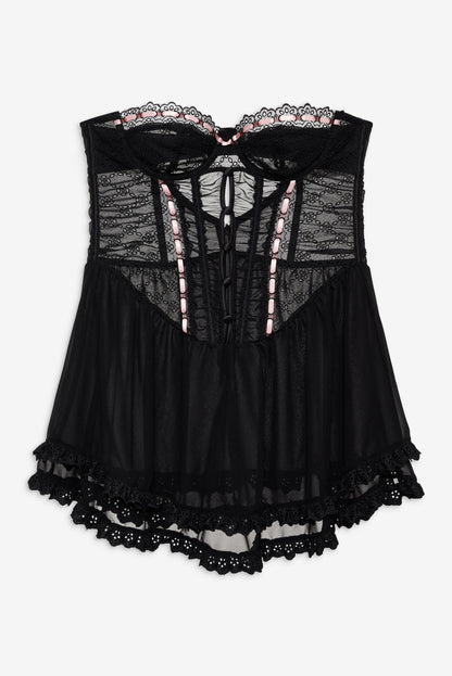 For Love & Lemons Elena Eyelet Slip Dress