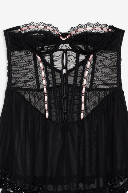 For Love & Lemons Elena Eyelet Slip Dress