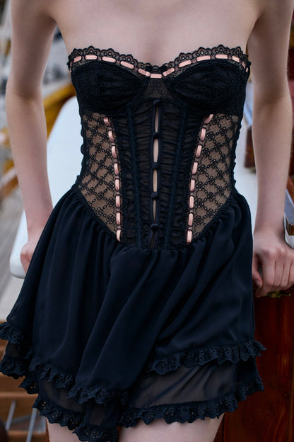 For Love & Lemons Elena Eyelet Slip Dress