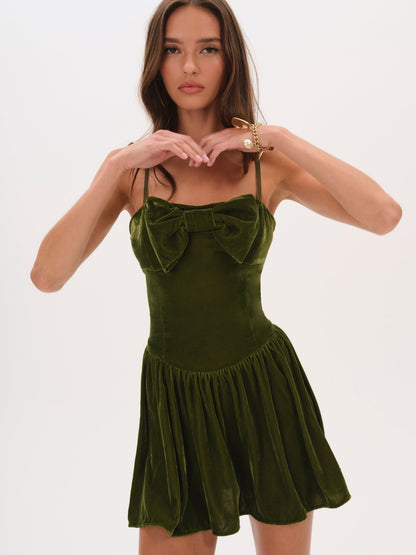 For Love & Lemons Martini Velvet Mini Dress