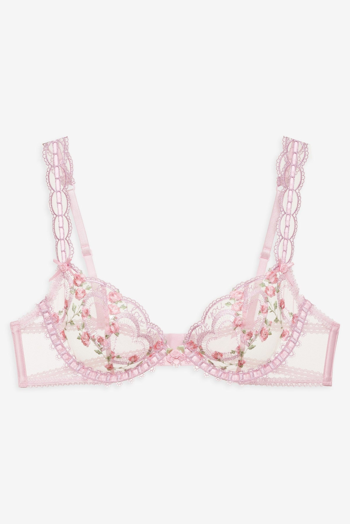 For Love & Lemons Ily Embroidered Underwire Bra