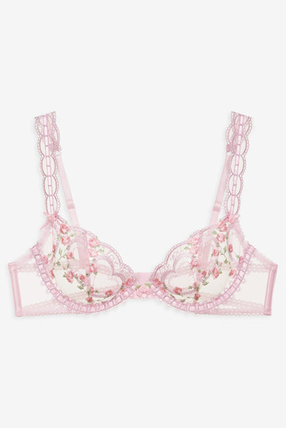 For Love & Lemons Ily Embroidered Underwire Bra