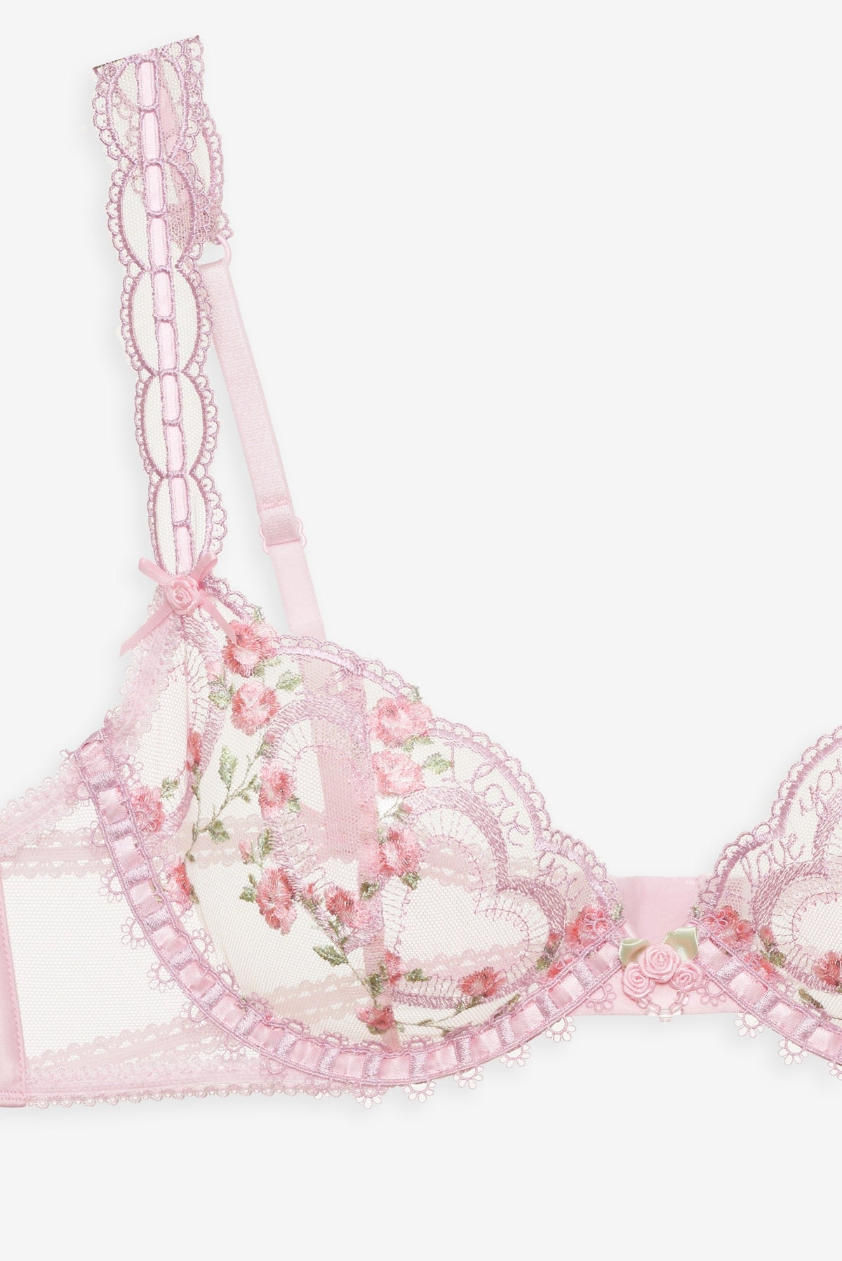 For Love & Lemons Ily Embroidered Underwire Bra