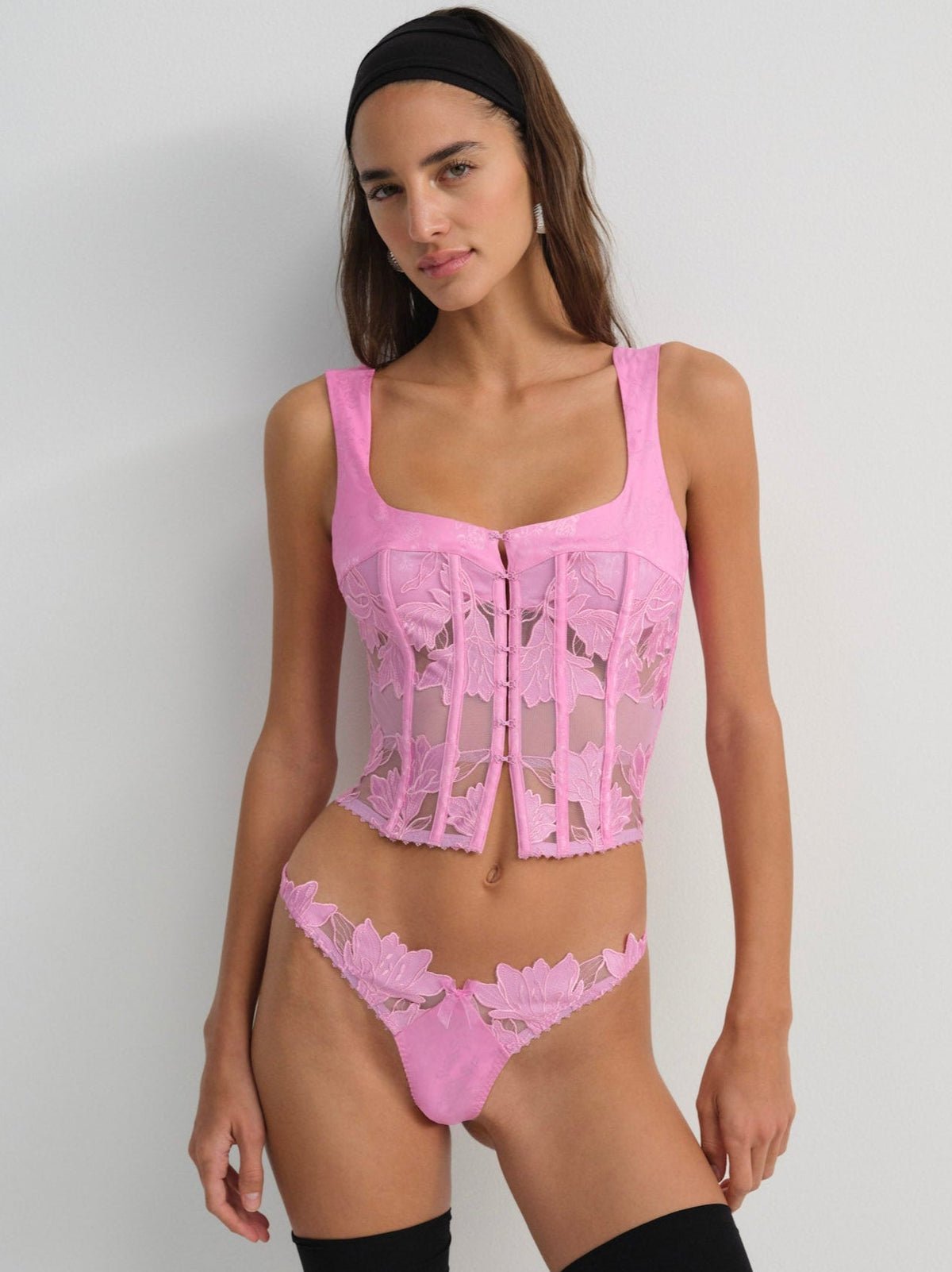 For Love & Lemons Maye Embroidered Bustier