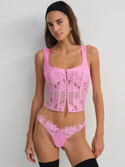 For Love & Lemons Maye Embroidered Bustier