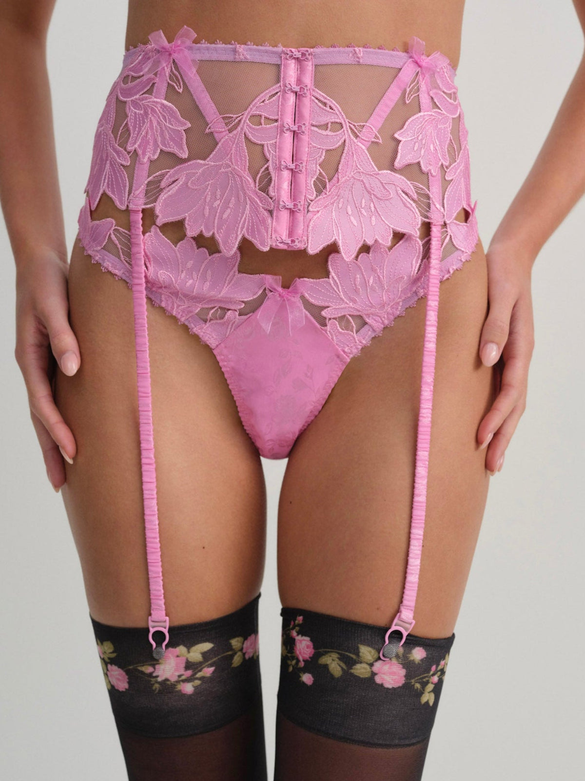 For Love & Lemons Maye Embroidered Garter Belt