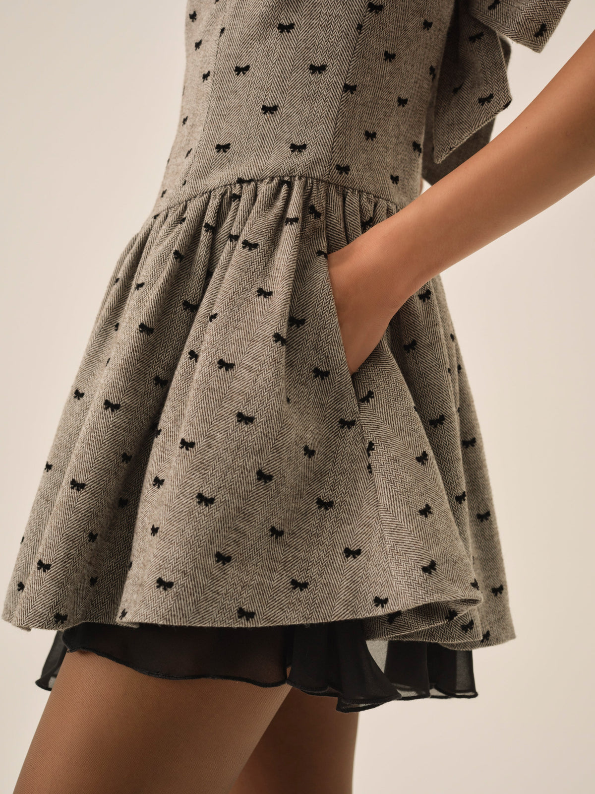 For Love & Lemons Twill Bow Mini Dress