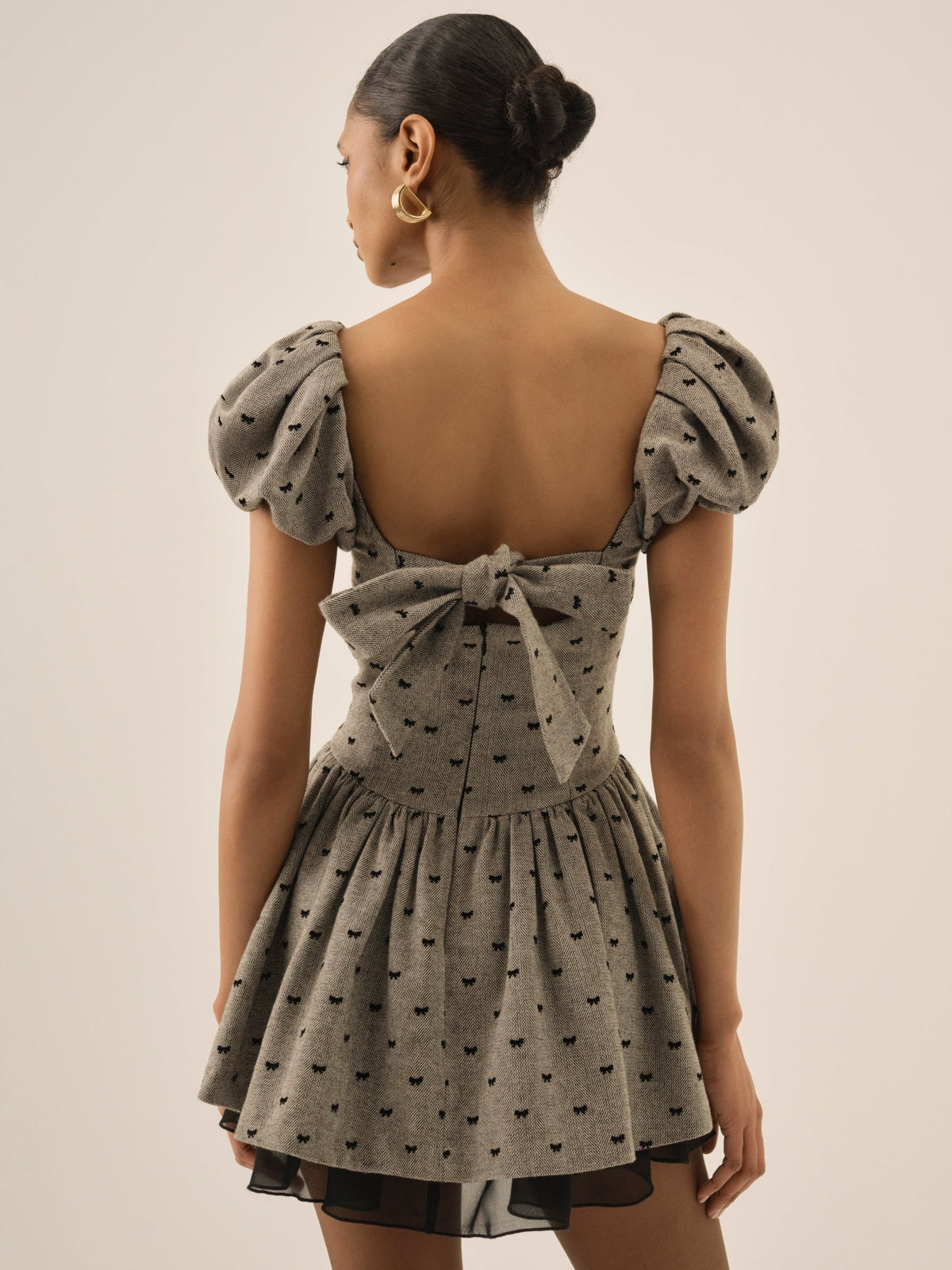 For Love & Lemons Twill Bow Mini Dress