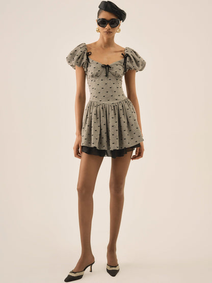 For Love & Lemons Twill Bow Mini Dress