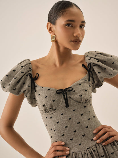 For Love & Lemons Twill Bow Mini Dress