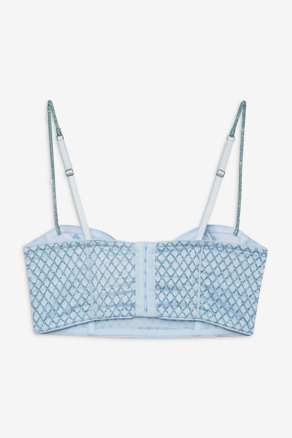 For Love & Lemons Glitter Grid Bustier Top