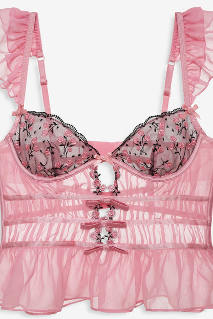 For Love & Lemons Rose Cluster Bustier
