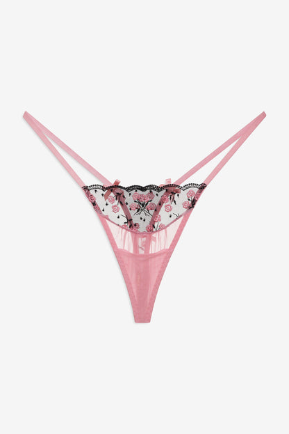 For Love & Lemons Rose Cluster Thong Panty