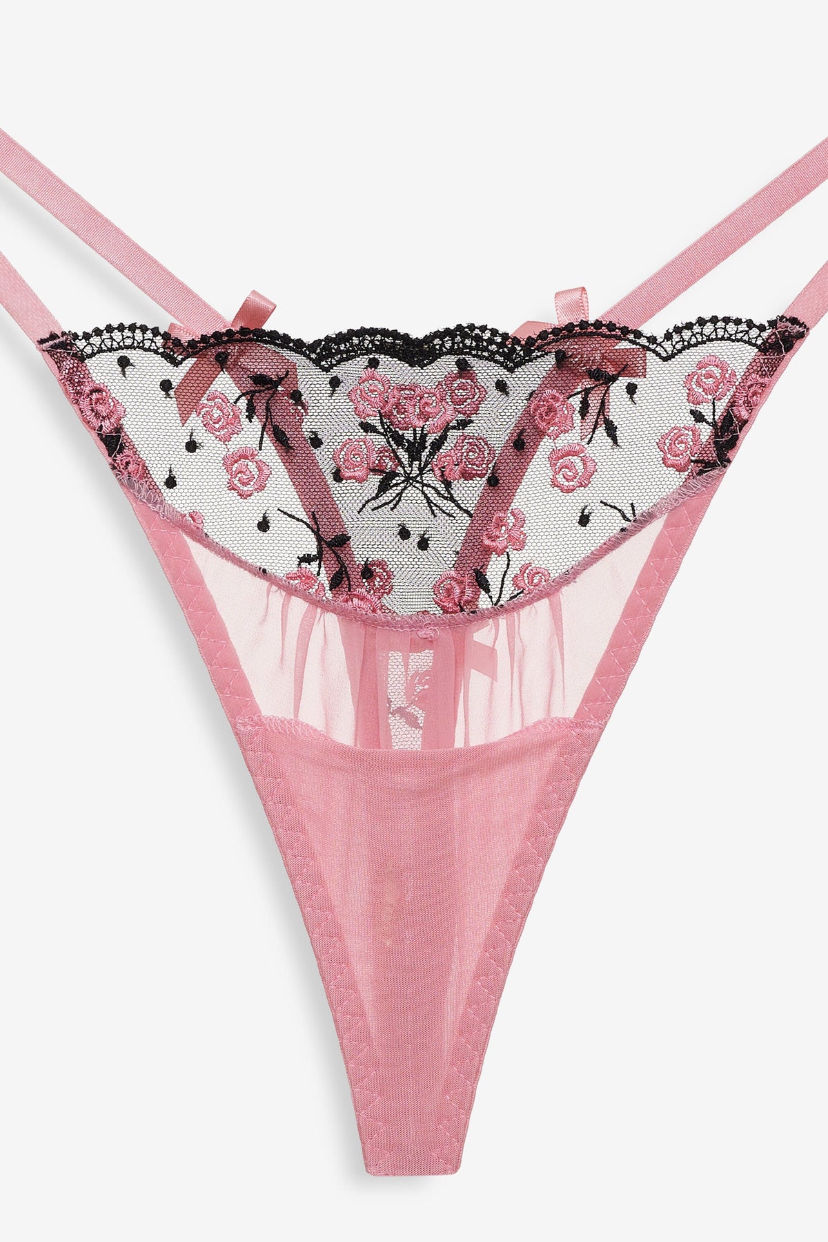 For Love & Lemons Rose Cluster Thong Panty