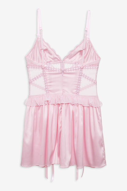 For Love & Lemons Ily Embroidered Slip Dress