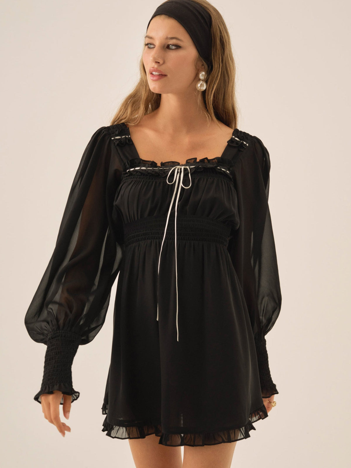 For Love & Lemons Emmie Chiffon Mini Dress