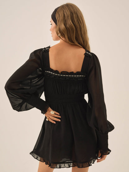 For Love & Lemons Emmie Chiffon Mini Dress