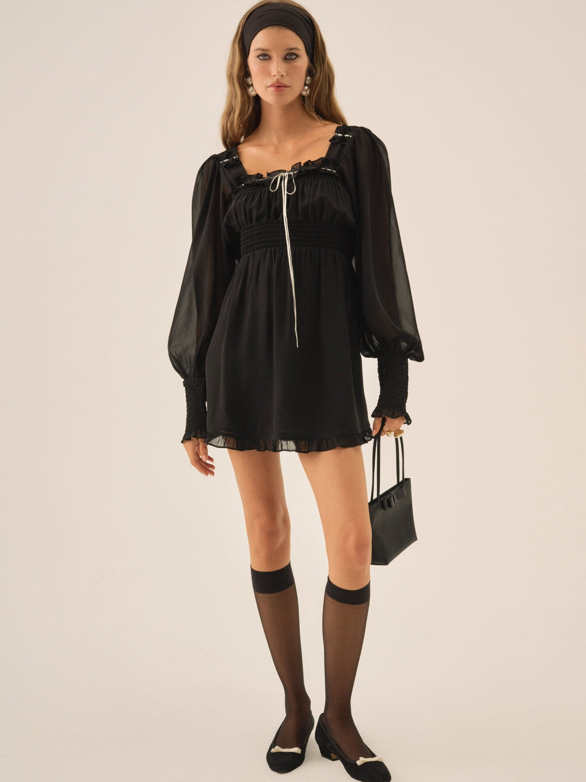 For Love & Lemons Emmie Chiffon Mini Dress