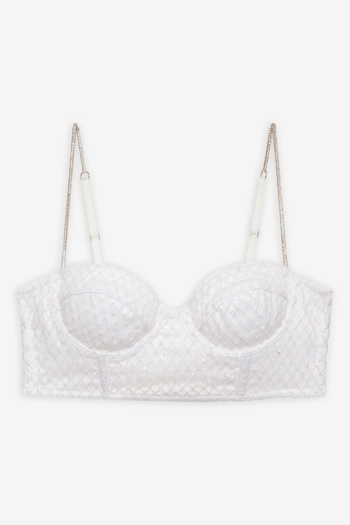 For Love & Lemons Glitter Grid Bustier Top
