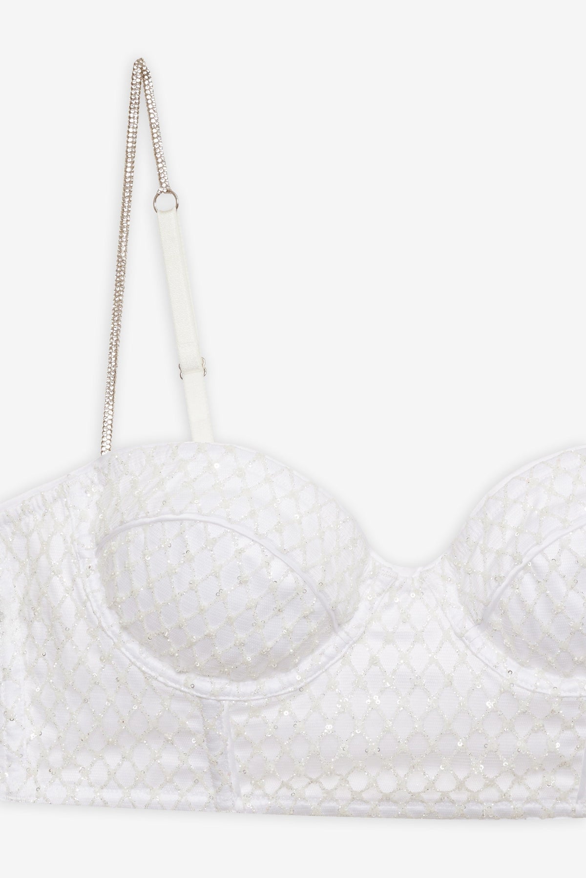 For Love & Lemons Glitter Grid Bustier Top