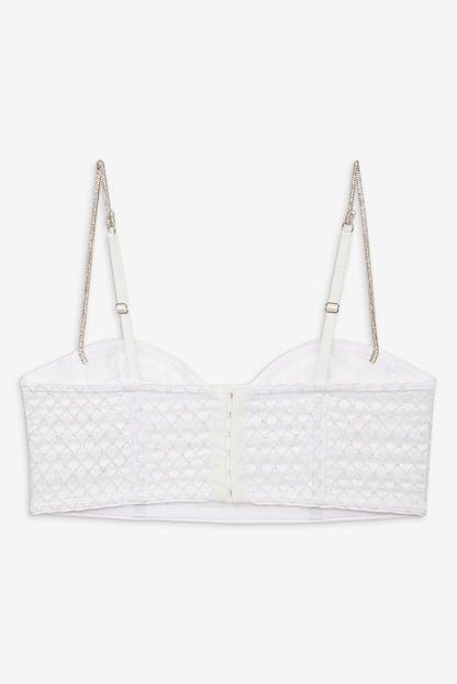 For Love & Lemons Glitter Grid Bustier Top