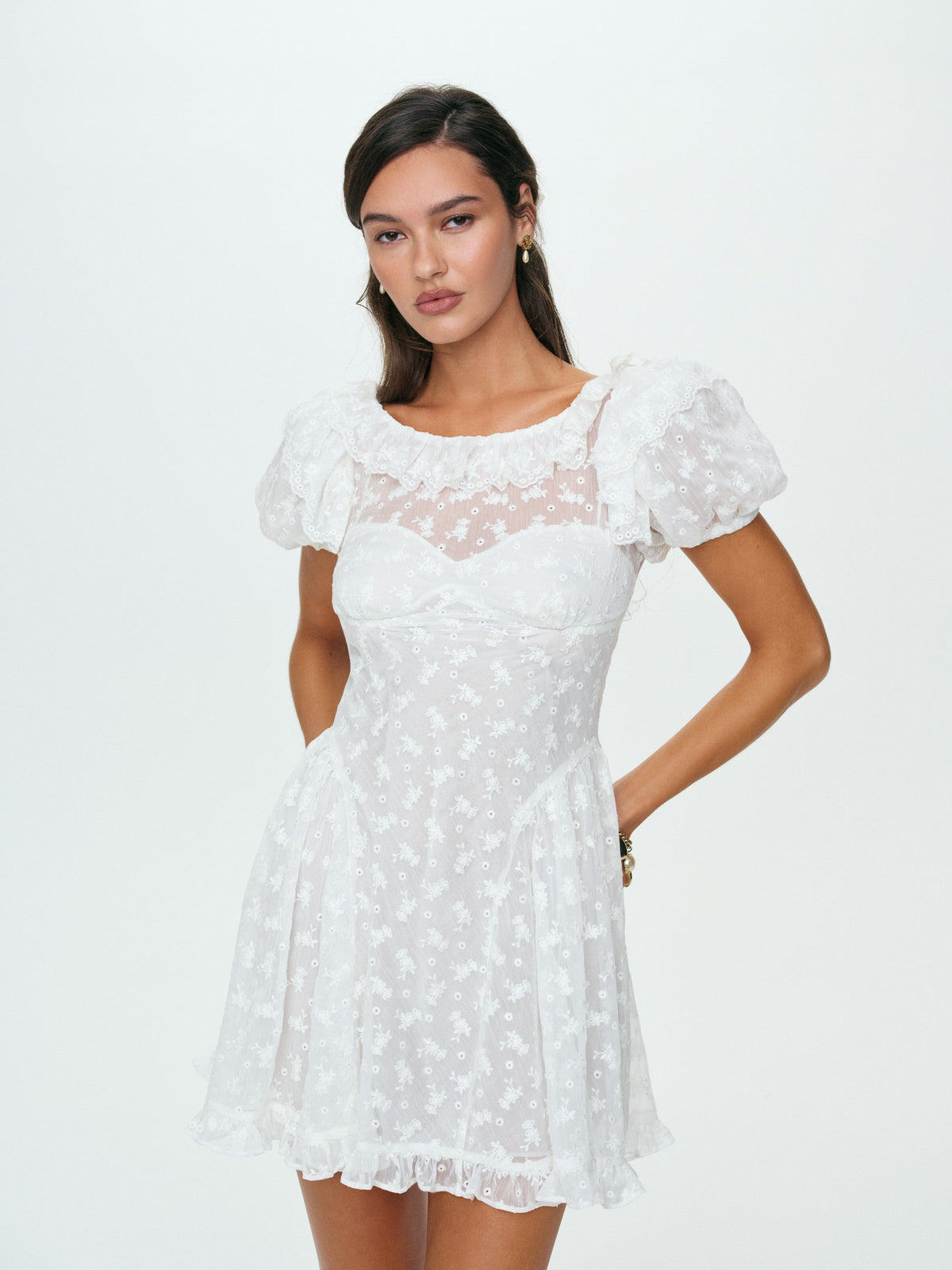For Love & Lemons Hamptons Eyelet Mini Dress