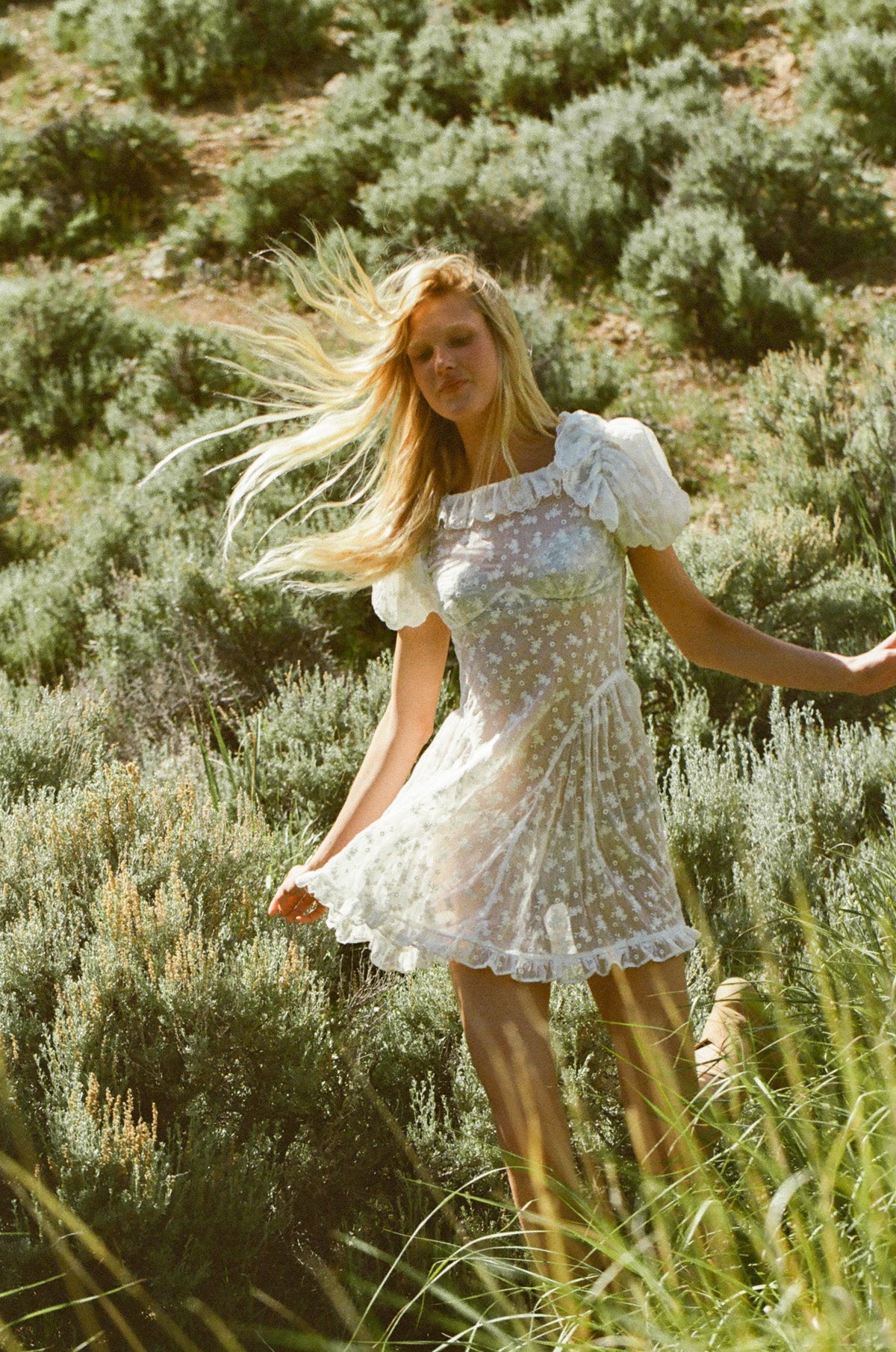 For Love & Lemons Hamptons Eyelet Mini Dress