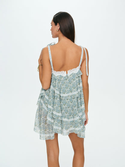 For Love & Lemons Juniper Ruffle Mini Dress