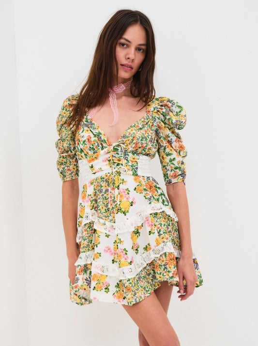 For Love & Lemons Rosalyn Mini Dress