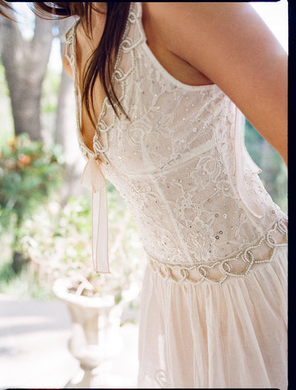 For Love & Lemons Locked Hearts Ribbon Mini Dress