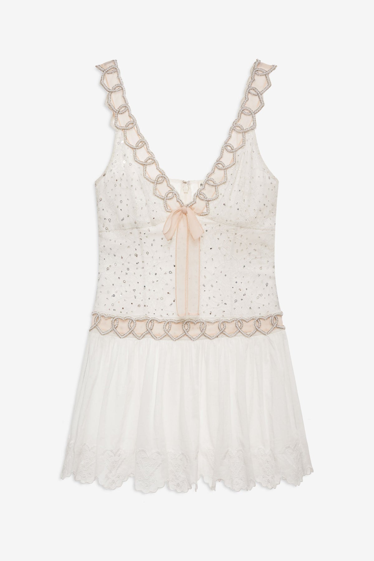 For Love & Lemons Locked Hearts Ribbon Mini Dress