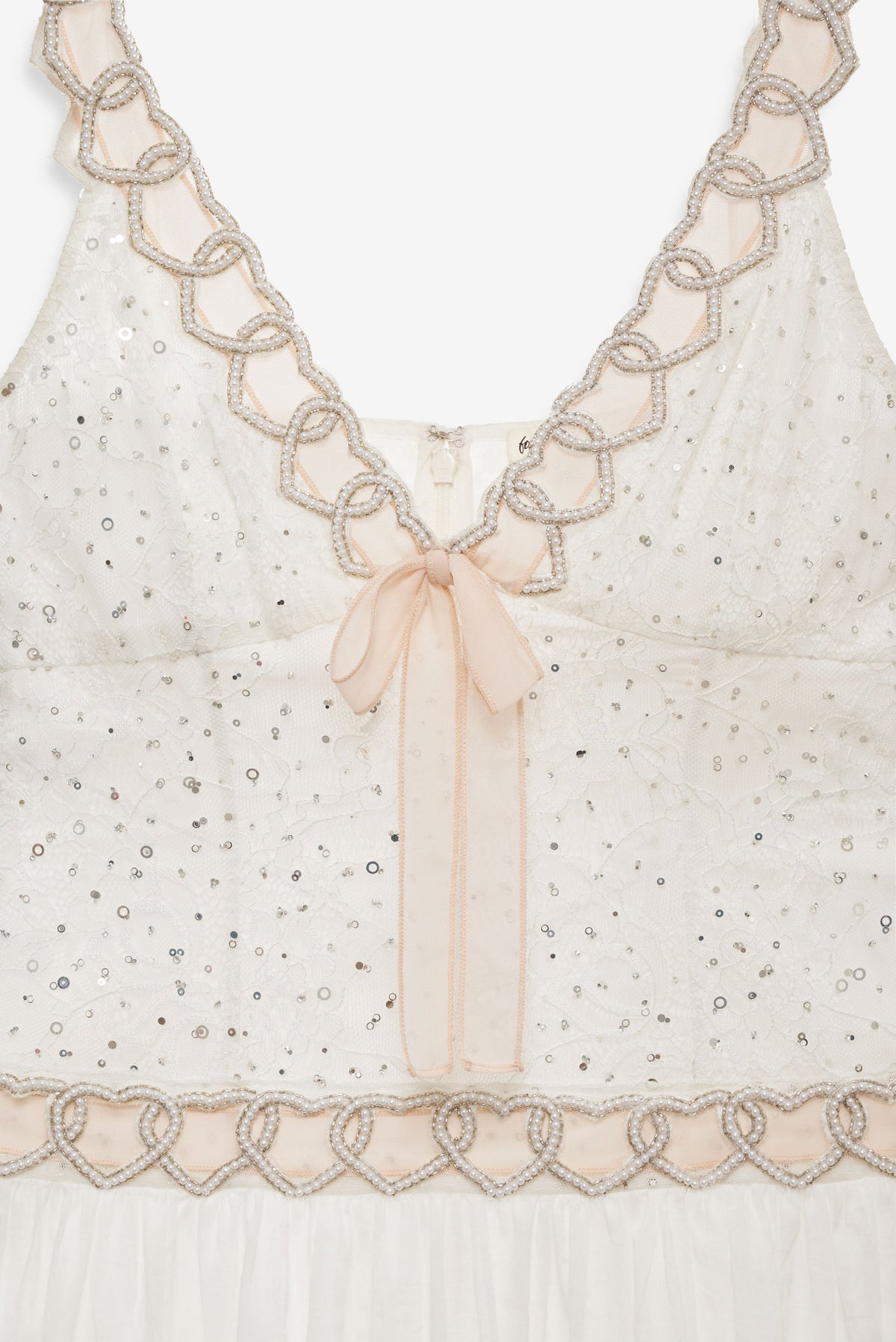 For Love & Lemons Locked Hearts Ribbon Mini Dress