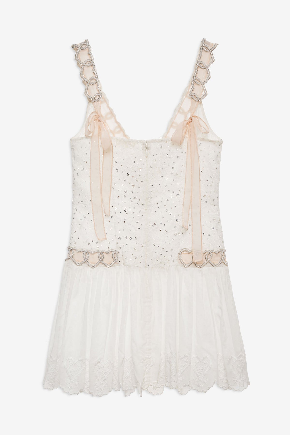 For Love & Lemons Locked Hearts Ribbon Mini Dress